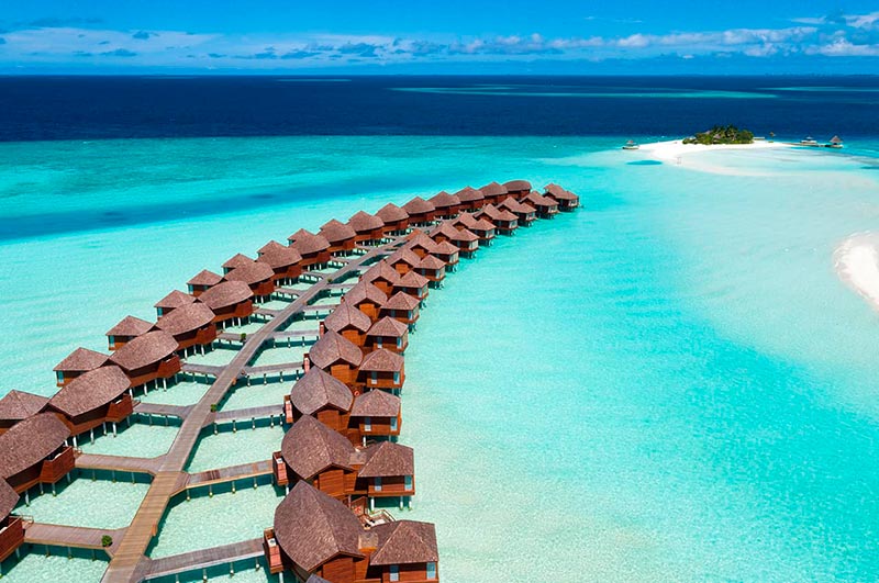 imagem aérea das ilhas maldivas